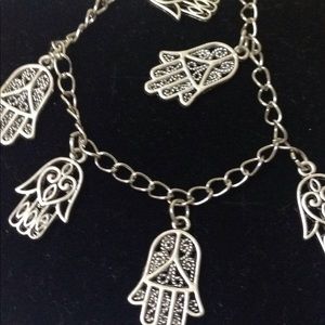 Metal hand charm bracelet
